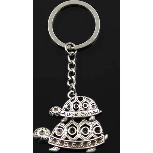 Fashion Tortoise Turtle Sea 35x41mm Pendant 30mm Key Ring Chain Bronze Silver Color Men Car Gift Souvenirs Keychain Dropshipping
