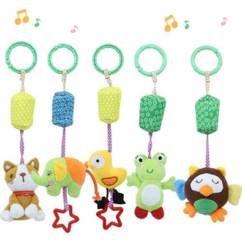 Cartoon Baby Handbell Toys Bed Stroller Baby Mobile Hanging Rattles Newborn Plush Toy Baby Toys 0-12 Months Bells Toys For Baby