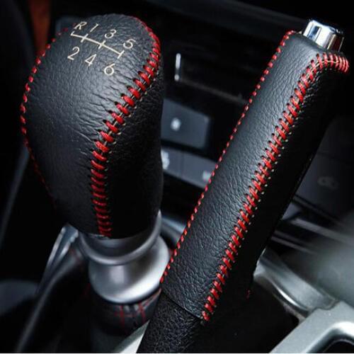 Real Leather Handbrake Grips Gear Shift Collars For Great Wall Haval H6 H2 H2S CAB240