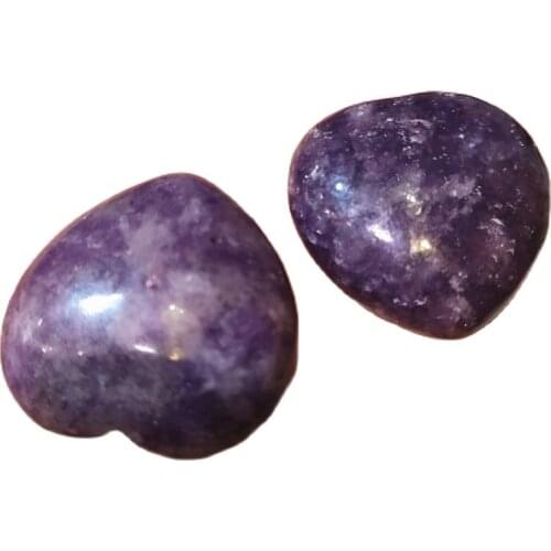 Natural Crystal Purple Crystal Kunzite Stone Heart Pendant Charms 1pcs Quartz Healing Accessories Jewelry