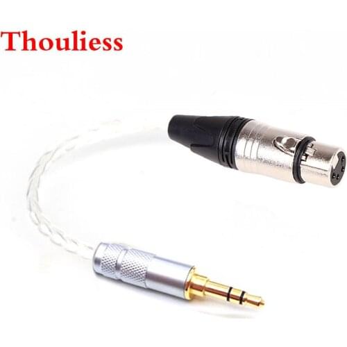 Thouliess HIFI 7n OCC Single-Crystal Sivler Plated 3.5mm Stereo Male to 4pin XLR Balanced Female Audio Adapter Connector Cable