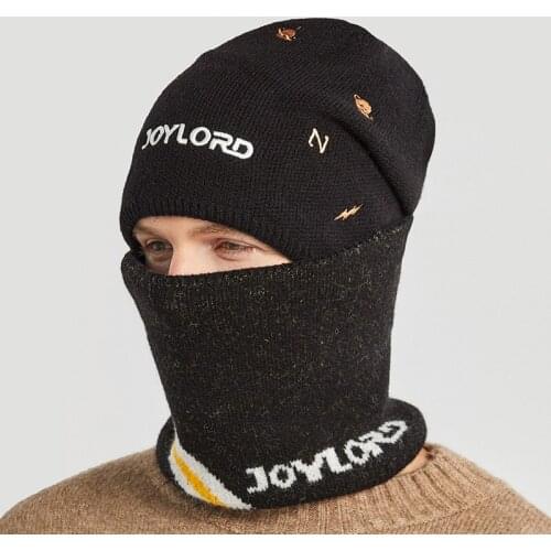 Autumn And Winter New Woolen Hat Mens Plus Cashmere Knit Hat Embroidered Letters Warm Cap