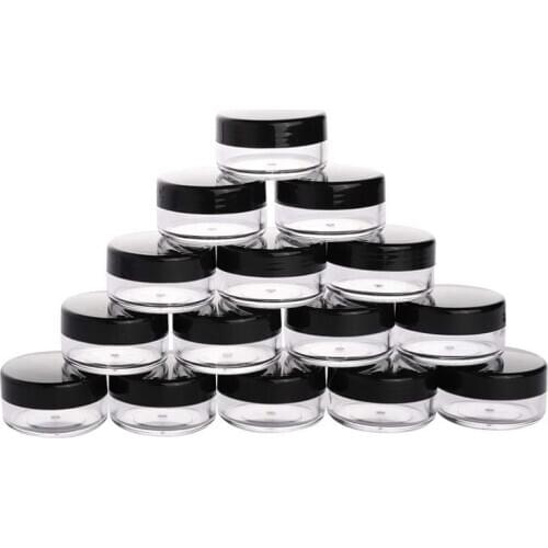 10Pcs 2g/3g/5g Plastic Cosmetics Jar Box Makeup Cream Nail Art Bead Storage Pot Container Round Bottle Clear Case