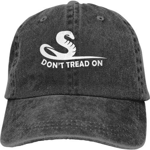 Adjustable Solid Color Baseball Cap Rattlesnake Washed Cotton Don't Tread On Me USA Sports Woman Hat