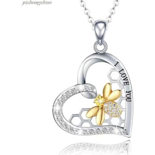Retro Sunflower Necklace Women You are my sunshine Necklaces Fashion White Gold Color Love Heart Pendant Necklace Jewelry