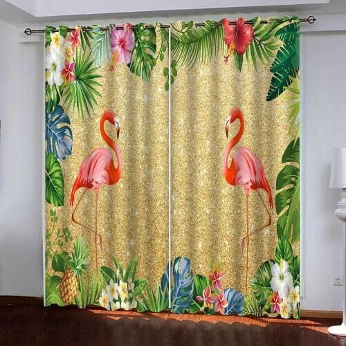 Modern Flower animal curtain 3d print scenery curtains Thick shading soundproof curtain for living room kids bedroom
