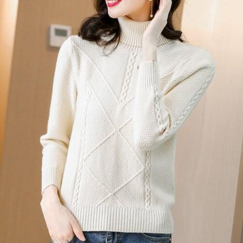 Autumn Winter Womens Sweaters Korean Style Turtleneck Sweater Thicken Pullover Jumper Oversize Long Warm Knitwear