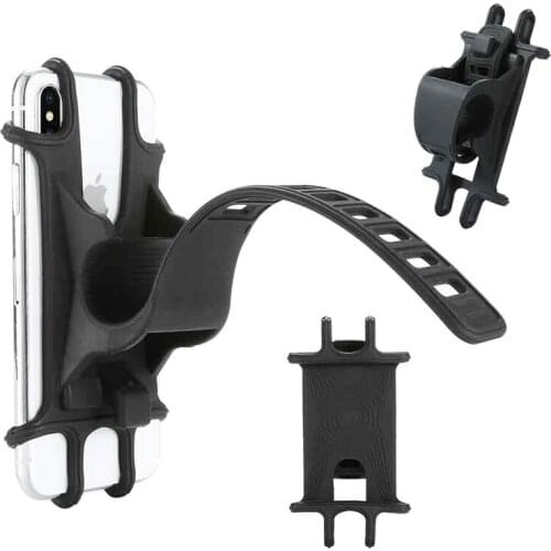 Universal Silicone Bicycle Phone Holder Support IPhone Motorcycle Bike 4.0-6.5 inch Bike Handlebar Clip Stand GPS Mount Bracket