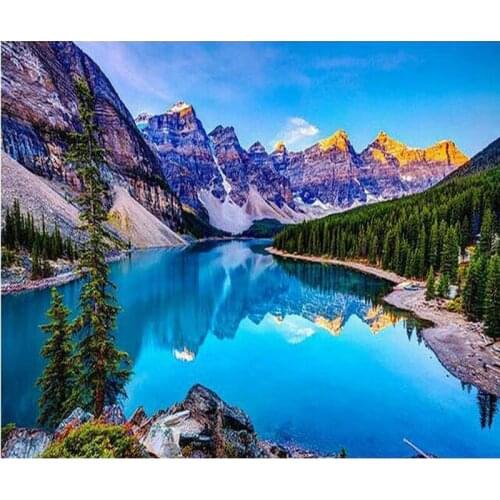 YIKEE diamond painting lake，cross stitch diamond,diamond mosaic paintings Y631