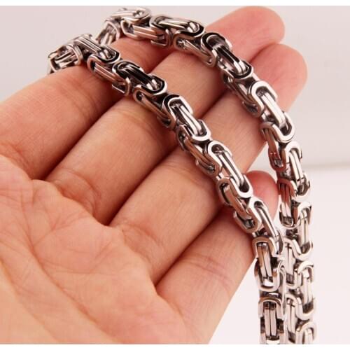 4mm Hip-Hop Boys Jewelry Wholesale Accessories Men And Women Necklace Byzantine Chain Collar Choker Box Chain Friend Gifts