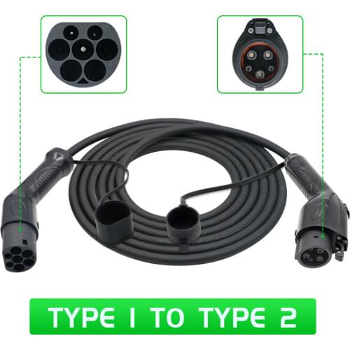 16A Mode 3 Charger 1 Phase Sae J1772 Type 1 To Type 2 Iec 240V EV Charging Cable