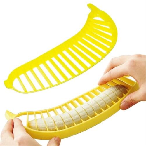 1PCS Banana Slicer Chopper Cutter Plastic Banana Make Tool Fruit Sausage Cereal Cutter Plastic Banana Cutting Tools
