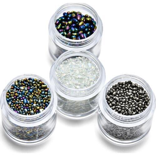 10g /Box Irregular Glass No Hole Nail Art Rhinestone Beads Irregular Glass No Hole Beads, Dark Rainbow Small Glass Stones