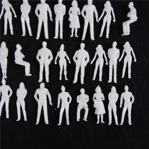 10Pcs/lot 1:50 Scale Model Miniature White Figures Architectural Model Human Scale Model ABS Plastic Peoples 35mm