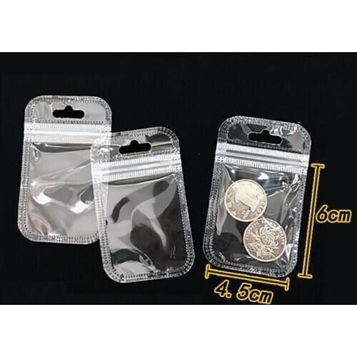 100pcs 4.5*6cm mini Self-styled Button Ring christmas Bag Small nail packagi Art Crystal Diamond packaging Bag with hanging hole