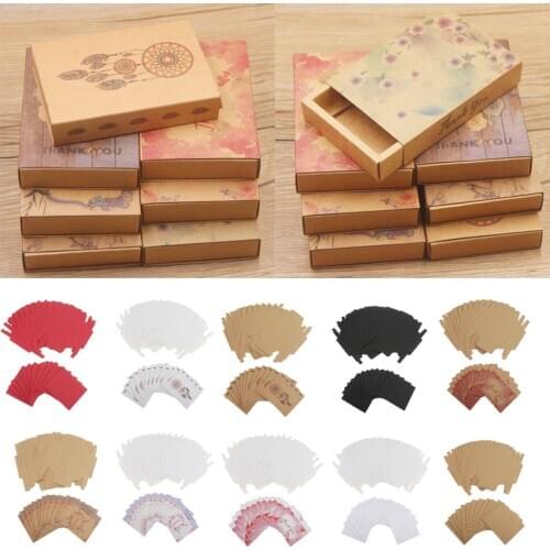 12pcs Color Printed Ring Necklace Earring Cardboard Jewel Gift Box Party Gifts