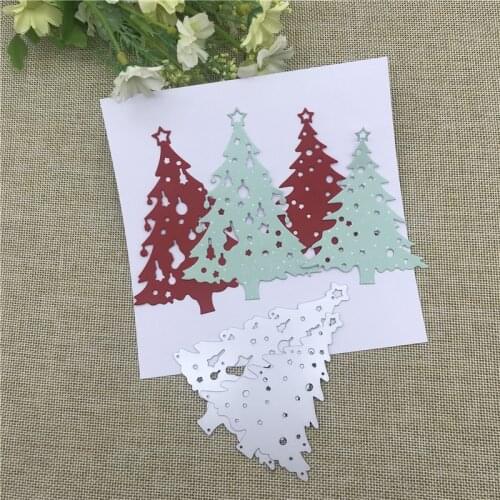 2pcs Christmas tree Metal Cutting Dies Stencil Scrapbooking Photo Album Card Paper Embossing Craft DIY