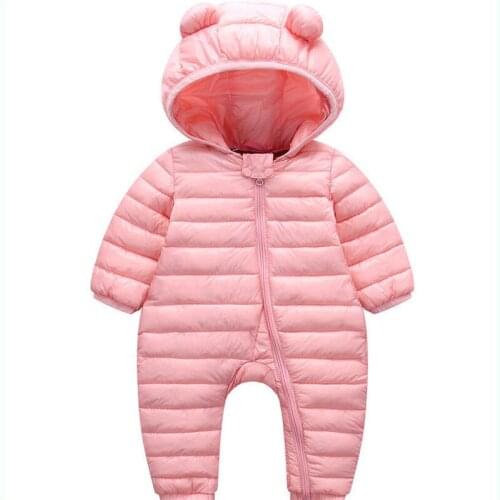 2021 Newborn Down Rompers Winter Keep Warm Overalls For Baby Boys Girls Christmas Birthday Present Infant Hooded Rompers