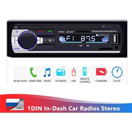 12V 1Din Car Radio Stereo Digital Bluetooth Remote Control Charger Phone USB/SD with In Dash Audio MP3 Player Car Audioradio