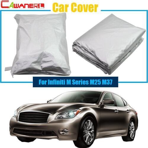 Cawanerl Outdoor Car Cover Snow Rain Sun Resistant Protector UV Anti Cover Dustproof For Infiniti M Series M25 M37