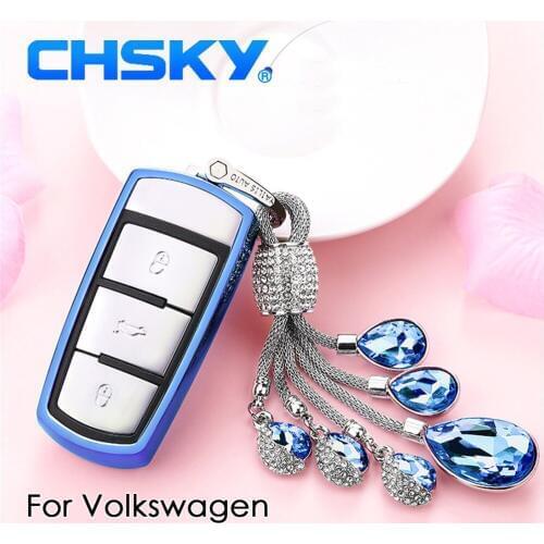CHSKY TPU For vw Key Cover Case For volkswagen vw passat cc Passat B6 B7 Car key cover keychain shell for volkswagen accessories