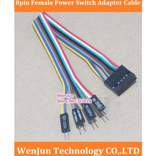 Colorful 24awg wire 8Pin FemalePower Switch DuPont Adapter Cable for Lenovo Motherboard to PC Common Host Case Front Panel
