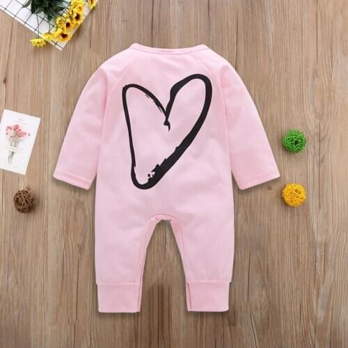 Baby Rompers Winter Autumn Newborn Baby Clothes Unisex Long Sleeve Heart Print Kids Boys Jumpsuit Baby Girls Outfits Clothes
