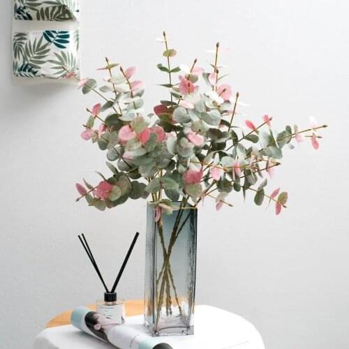 Eucalyptus Round Leaf Leaves Artificial Plant Garden Wedding Decoration Christmas Family Dining Table Home Decor Table Flower