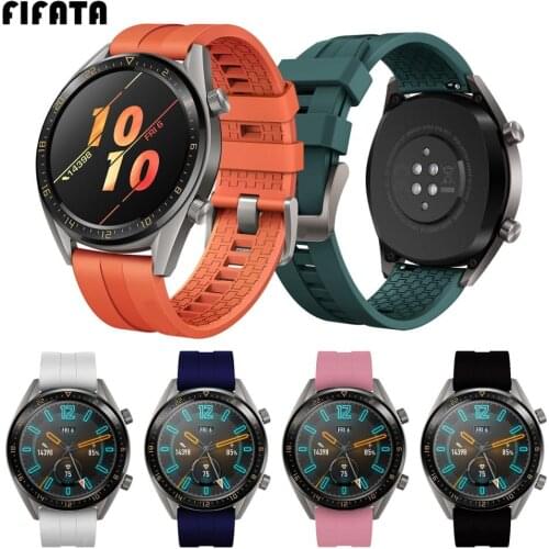 FIFATA 22mm Soft Silicone Watch Strap For Huawei Watch GT Watch For Honor Watch Magic For Samsung Galaxy Watch 46mm Accessories
