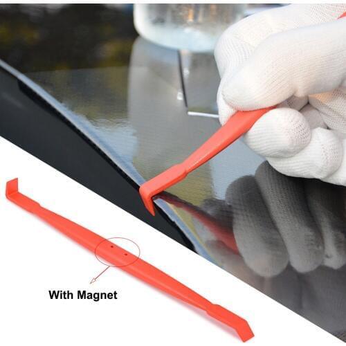 FOSHIO Car Tools Carbon Fiber Vinyl Edge Wrap Magnetic Squeegee Scraper Car Sticker Film Magnet Corner Stick Installation Tool