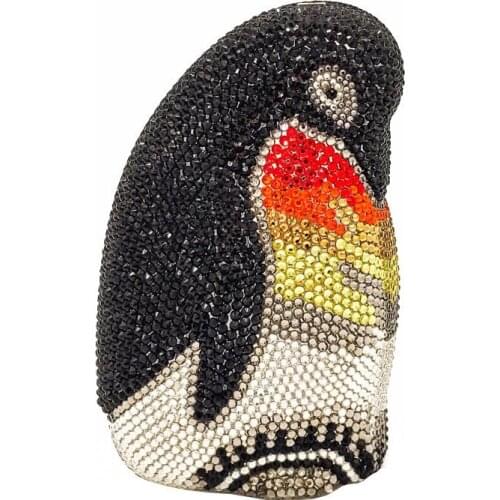 Hot Sale Animal Crystal Rhinestone Clutch Evening Bag for Formal Party Bling Jewellery Penguin Shape Diamond Clutch Purse