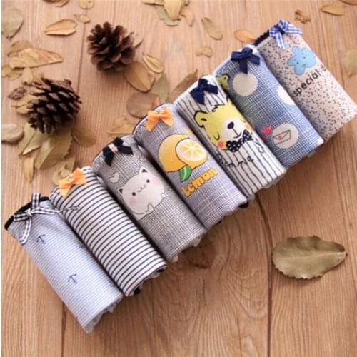 Cotton Panties girls underwear Briefs for Girls Panty Mid-Waist girls panties Underpants kids underwear 7pcs/lot SQ-7-3-7PCS