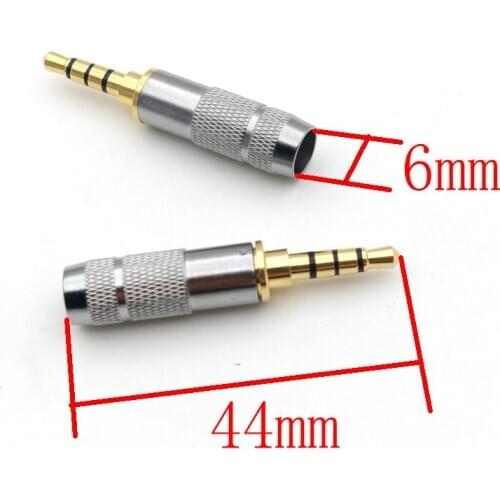 100pcs Gold audio 3.5mm 4 Pole Repair Headphone Jack Plug Cable Audio Solders adapter