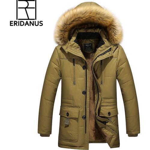 Mens 2017 New Winter Cotton Jacket Fashion Men thickening casual warm fur collar jacket winter hooded brand coat parkas M575s