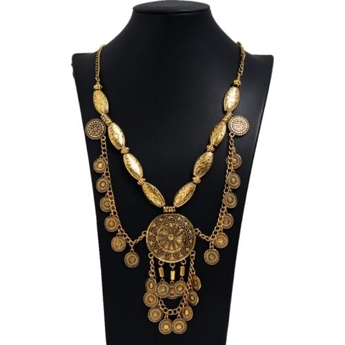 LZHLQ Women Hollow Metal Choker Necklaces Earrings Sets Multilayer Twist Torques String Geometric Clavicle Chain Punk Jewelry