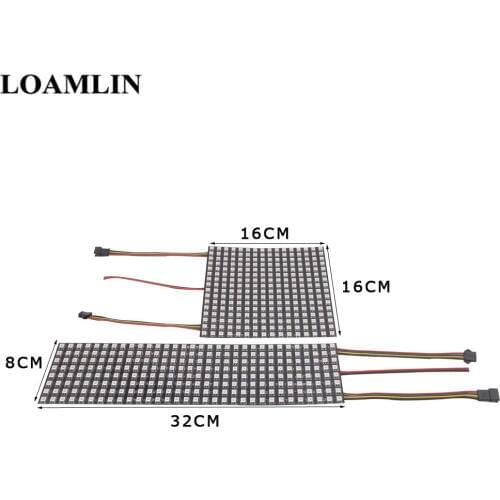 APA102 RGB Full Color Fiber Board IP30 Led Matrix Pannel 256pixels DC5V Input APA102 Led Display 16X16 8X32