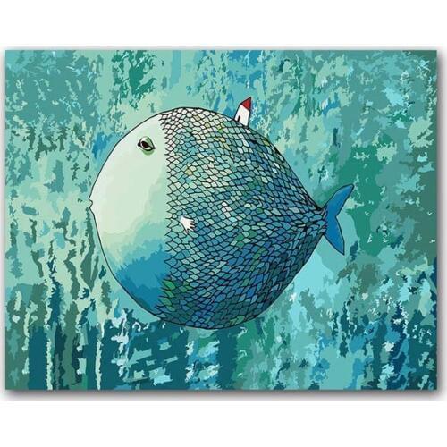 Diy colorings paintings paints by number with kits undersea world pictures numbers for adults kids living room decoration