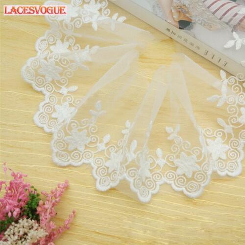 19yards 7.5cm Mesh cotton embroidery Lace Trim Handmade DIY Garment needlework sewing accessories fabric Clothing Decoration 490