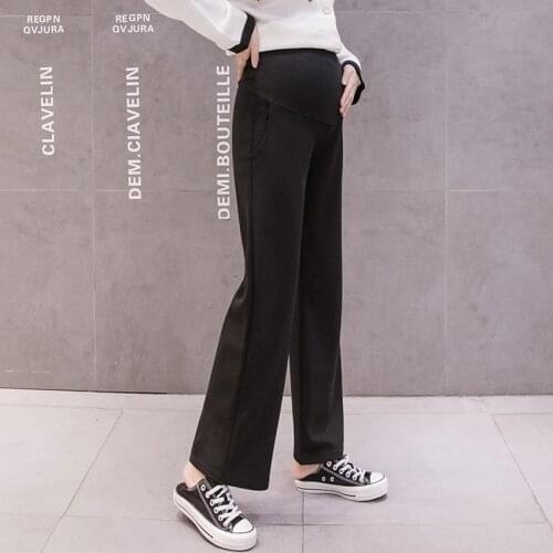 Pregnant womens wide-leg pants Spring and autumn models for pregnant women to wear belly lift pants casual all-match maternity