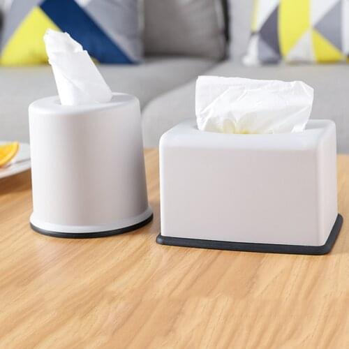 Tissue Boxes Paper Storage Towel Organization Napkin Holder Square Round Case Desktop for Home Office Bathroom Living Room NEW
