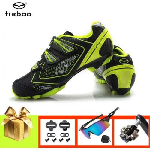 Tiebao Cycling shoes men sapatilha ciclismo add SPD pedals Racing bicycle sneakers breathable self-locking mountain bike sport