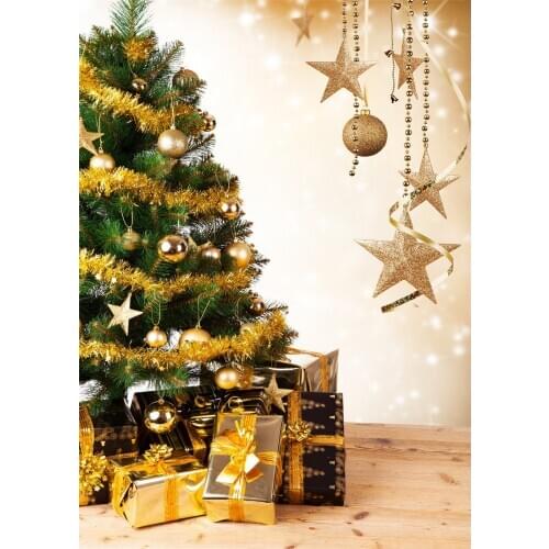 VinylBDS Digital Printing Christmas Photography Backdrops Wood Floor Christmas Tree Photo Background For Children Backdrop