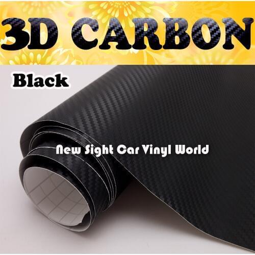 High Quality Black 3D Carbon Fiber Vinyl Wrap Film Sticker For Car Phone Air Free Size:1.52*30m/Roll