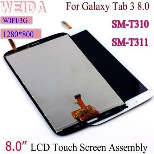 WEIDA LCD Replacment 8" For Samsung Galaxy Tab 3 8.0 SM-T310 SM-T311 LCD Display Touch Screen Assembly T310 WIFI /T311 3G