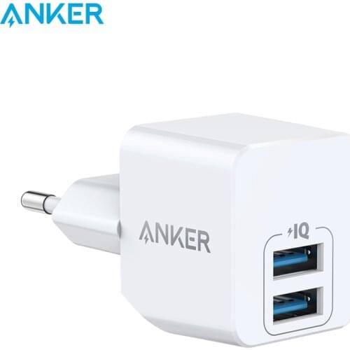 Anker USB Charger, Anker PowerPort Mini Dual Port Phone Charger, Super Compact USB Wall Charger 2.4A Output