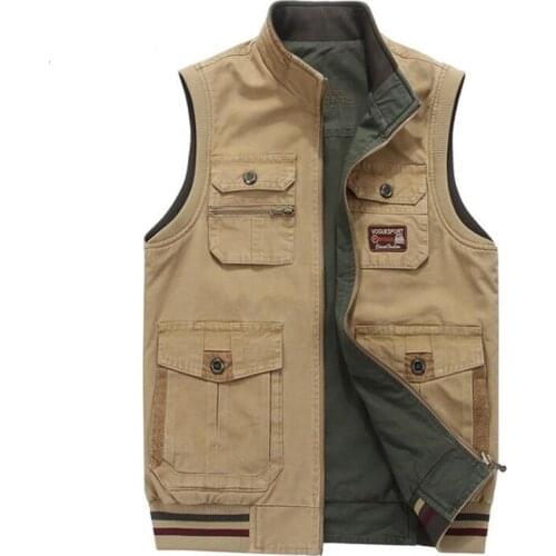 Sleeveless Vest Jackets Outdoor Casual Mens Vest Multi-pockets Army Tactical Waistcoat Hiking Fishing Hunting Clothing Size 9XL