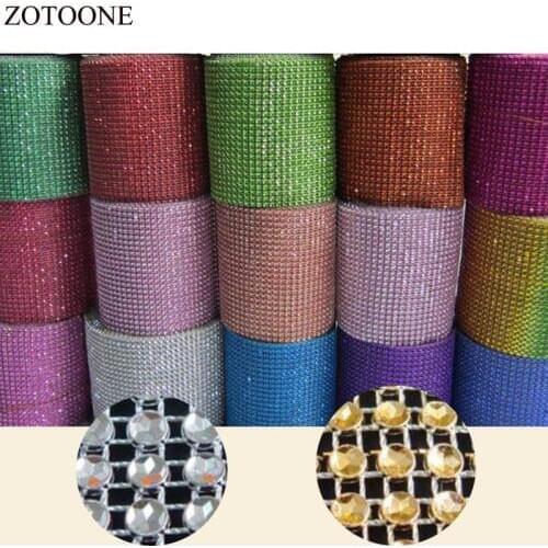 ZOTOONE 5-10Yard 2MM Wedding Diamond Sparkle Rhinestone Mesh Trim 24 Rows Plastic Base Party Decorations Cake Ribbon Strass DIY