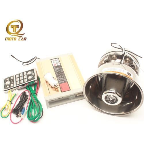 Alarm Horn Megaphone Police Siren 12V 200W TF Mp3 Player Bluetooth USB Card Car Horn Train Truck Super Loud Speaker Waring Sound