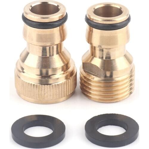 1pc 1/2'' Female Male Copper Quick Connectors Brass Garden Water Connector Irrigation Hose Adaptor With Washer