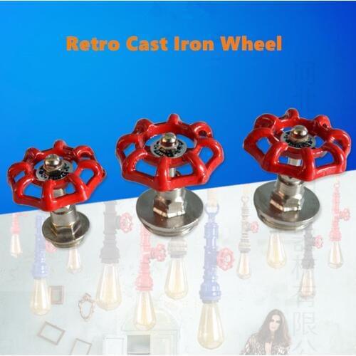 2/4/6/8/10Pcs DN15/DN20/DN25 Closet Hat Hanging Hook Loft Valve Retro Cast Iron Wheel Design